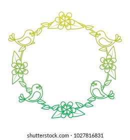 floral wreath birds flowers natural decoration