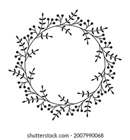 Floral. Marco de círculo vectorial negro