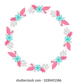 Similar Images, Stock Photos & Vectors of Flower watercolor wreath for