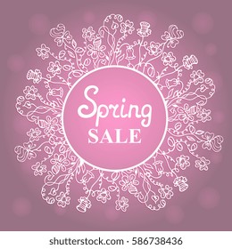 Floral wreath. Concept design for a spring sale.