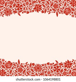 Floral wreath - concept of a spring background with colourful flowers. Vector.