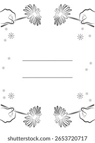 Floral Wreath with Copy Space