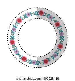 floral wreath decoration card vector illustration design