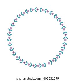 floral wreath decoration card vector illustration design
