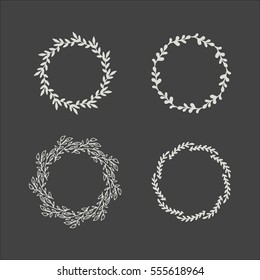 Floral wreath decoration vector.