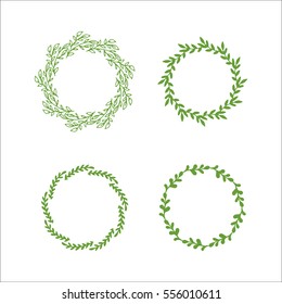 Floral wreath decoration vector.