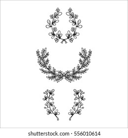 Floral wreath decoration vector.
