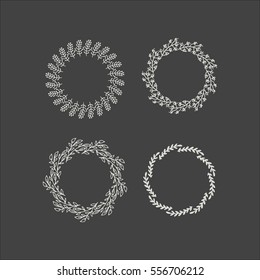 Floral wreath decoration vector.