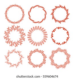 Floral wreath decoration vector.