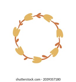 Floral Wreath Design. Vector illustration.