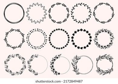 Diseños de flores de corona. Archivos vectoriales de forma.