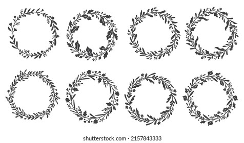 Elemento de diseño de Doodle de flor Wreath Vector Clip Art