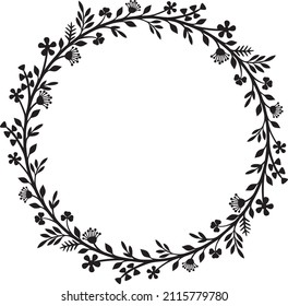 Floral wreath (flower circle). Vector illustration