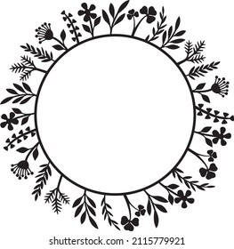Floral wreath (flower circle). Vector illustration