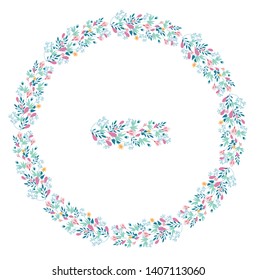 floral wreath with flowers and leaves
