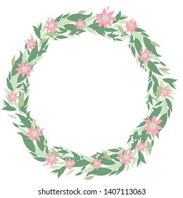 floral wreath with flowers and leaves