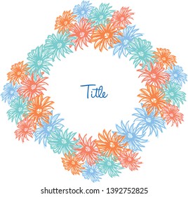 Floral wreath frame vector promotional banner
