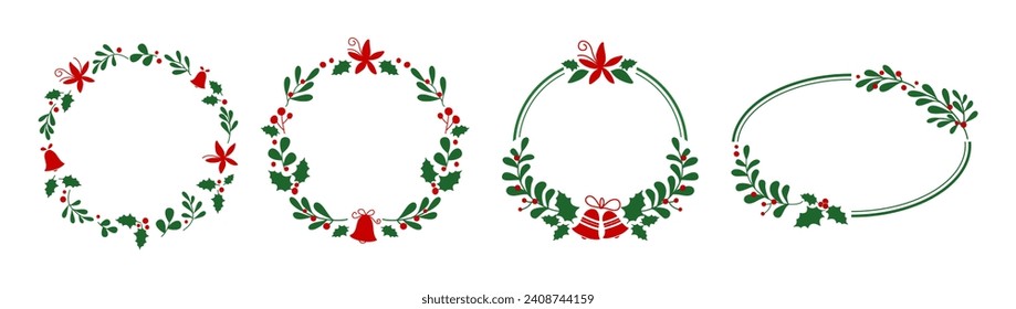 Floral wreath, Floral frames with leaves , Celebration Frame , Wedding frame , gift floral wreath design ,decorative wreath frame, vector illustration