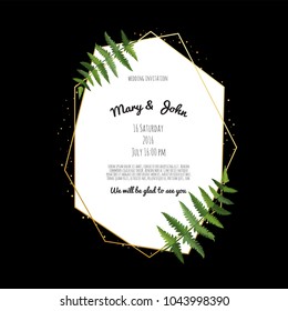 Floral wreath with green eucalyptus leaves. Frame border with copy space. eps10
