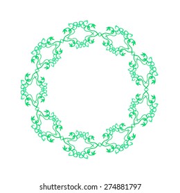 Floral wreath. Hand-drawn frame. Real watercolor drawing. Vector illustration. Traced painting