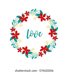 floral wreath isolated