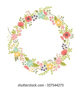 floral wreath isolated on white