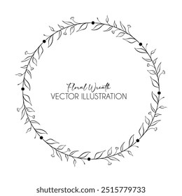 Floral wreath with leaves for wedding, Decorative element for design A gorgeous leaves wreath that will look lovely on wedding invites, cards, and logos.