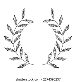 Floral wreath with leaves for wedding, Wreaths depicting an award, achievement 