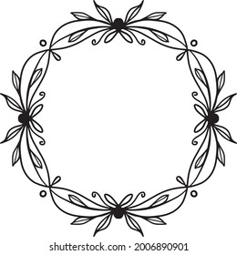 Floral Wreath Monogram Botanical Frame