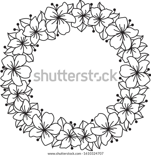 Floral Wreath Monogram Flowers Frame Wedding Stock Vector Royalty Free 1610324707