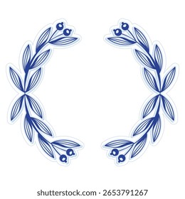 Floral Wreath Ornament with Decorative Swirls. Vintage flourish calligraphic in baroque style. Perfect for invitations, stationery, greeting cards, certificates borders, frames and invitations.