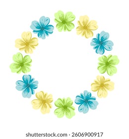 Floral wreath for party, flyer, wedding invitation Vector illustration on isolated background