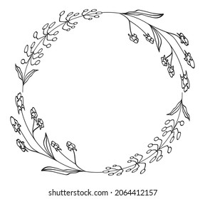 Floral Wreath Plant Arrangement Decorative Ornament Save the Date Invitation