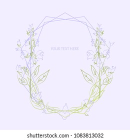 Floral wreath with sage flower .Frame for your text.