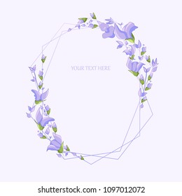 Floral wreath with sage flower .Frame for your text. Vector illustration.