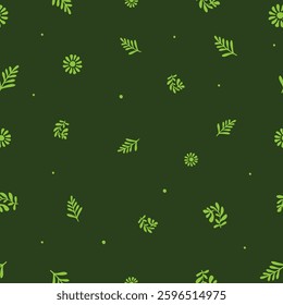 Floral Wreath Seamless Background Pattern. Botanical garden seamless pattern with textured leaves. Elegant seamless pattern with Hand Drawn Organic Intertwined Seamless Pattern