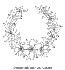 Floral wreath silhouette for creating cards, invitations and posters