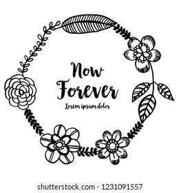 floral wreath with summer flowers vector art