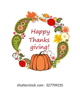 Floral wreath for Thanksgiving day