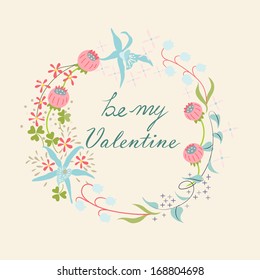 Floral wreath for Valentine's Day