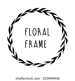 floral wreath, vector illustration