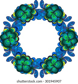 Floral wreath, vector illustration.