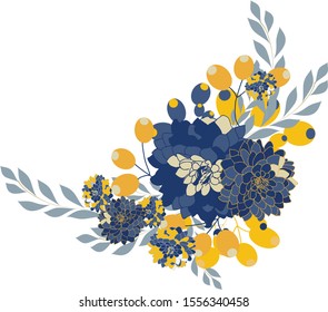 floral wreath vector illustration.flower composition Spot graphic.Perfect for t shirts, bags, apparel, greeting cards, mugs, creramics, invitaion or as wall art,