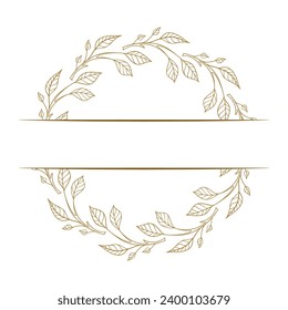 Floral wreath vector split monogram.