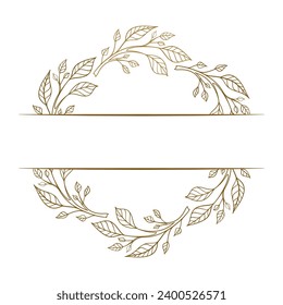 Floral wreath vector split monogram.