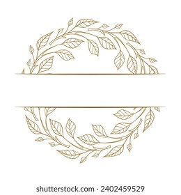 Floral wreath vector split monogram on a white background