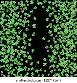 Floral Wreath. Vector Square Pattern with Small Wild Flowers for Print, Brochure, Poster. Floral Decoration for Wedding or Birthday Invitation. Colorful Design on Black Background.