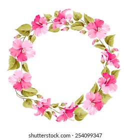 Floral wreath for Vintage Label. Vector illustration.