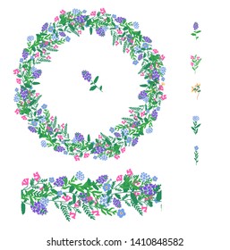 floral wreath wuth wild flowers