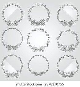 Floral wreaths, big set of floral round frames vector illustration. Perfect for invitations, greeting cards, quotes, blogs, Wedding Frames, posters and more
